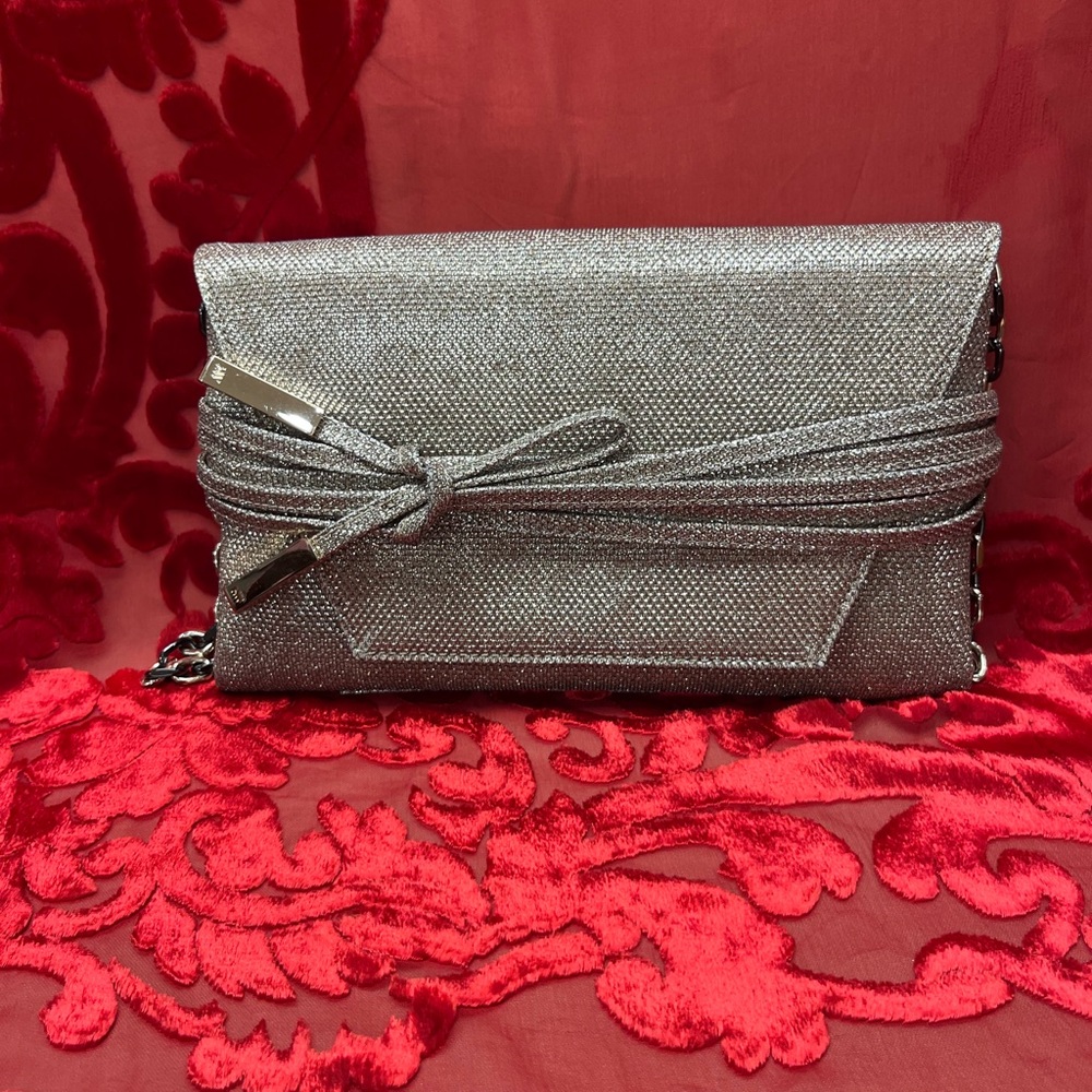 Elegant Stuart Weitzman Gold Clutch/Shoulder Bag